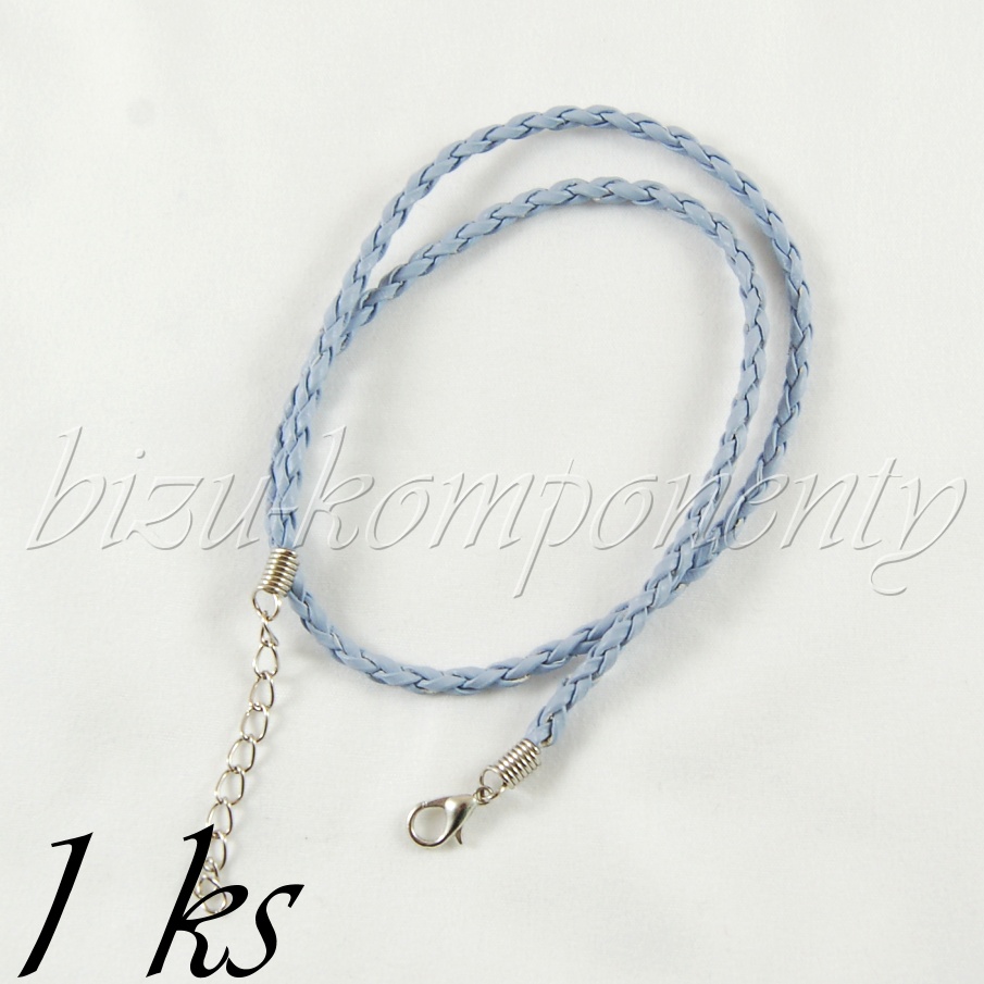 Šedofialový koženkový náhrdelník (40 0011)