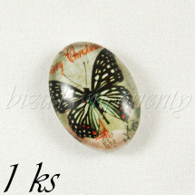 Skleněný kabošon motýl (35 2028)