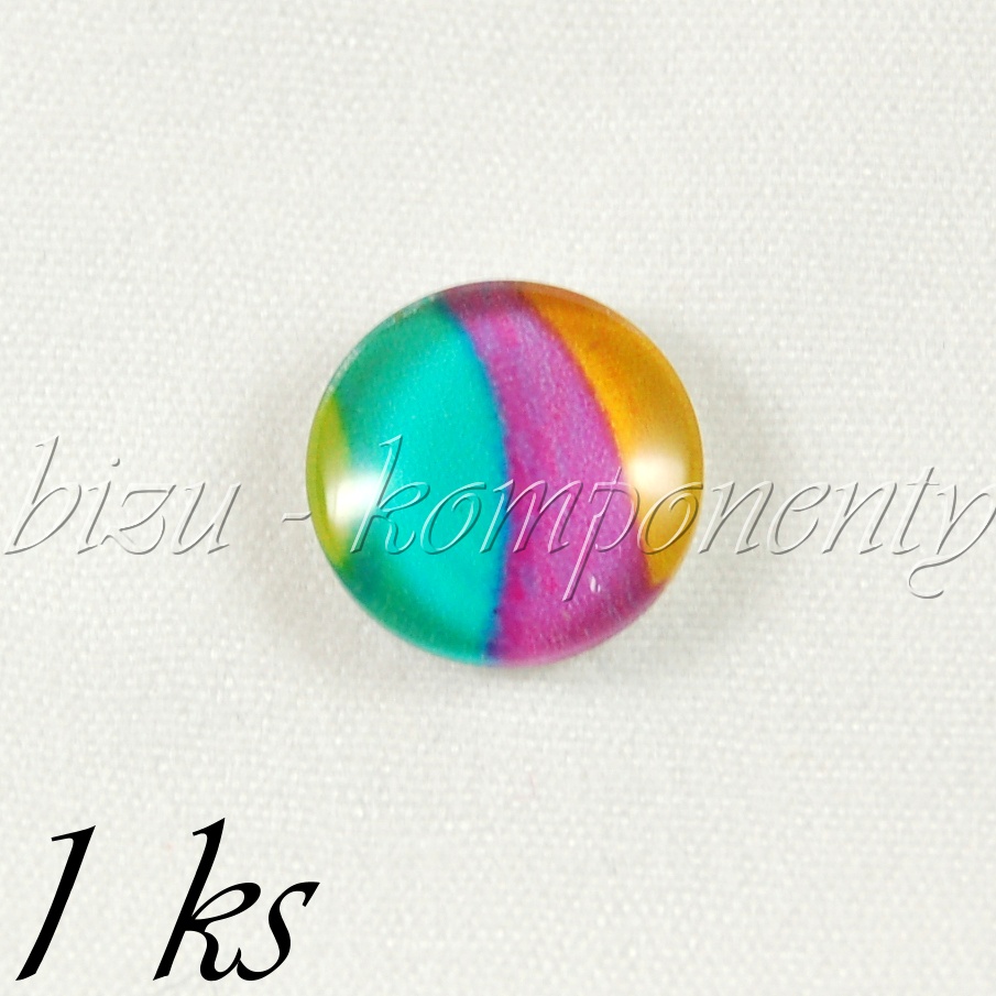 Skleněný kabošon barevný (35 2025)