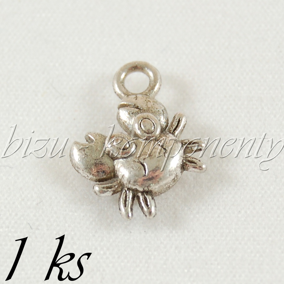 Malý roztomilý krab, stříbrná barva (02 0838)