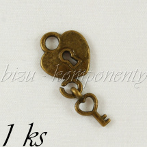 Zámeček s klíčkem, bronzová barva (02 0871)