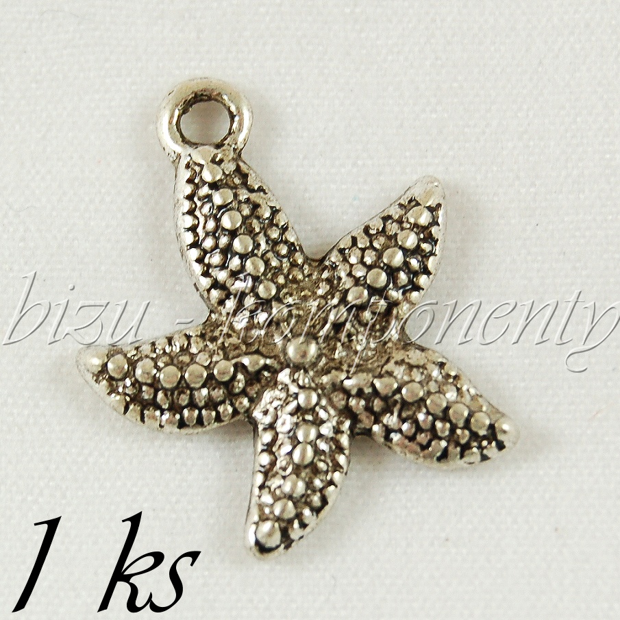 Mořská hvězdice, stříbrná barva (02 0870)