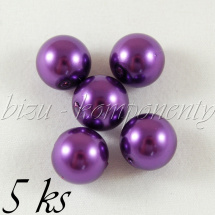Fialové voskované perle 12mm 5ks (01 0216)