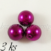 Fialové voskované perle 14mm 3ks (01 0212)