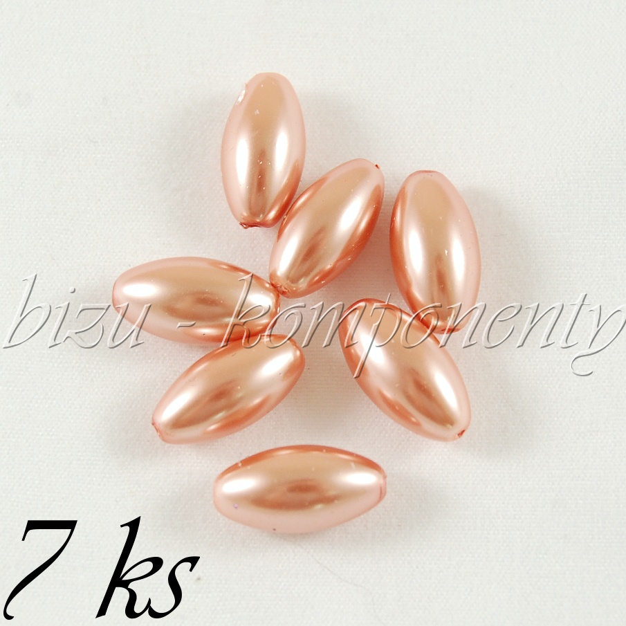 Meruňkové voskované perle 16x8mm 7ks (01 0206)