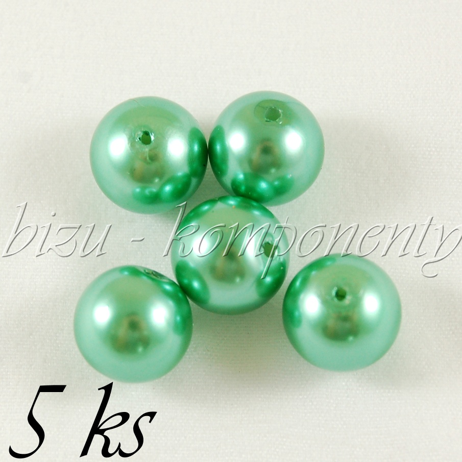 Zelené voskované perle 12mm 5ks (01 0215)