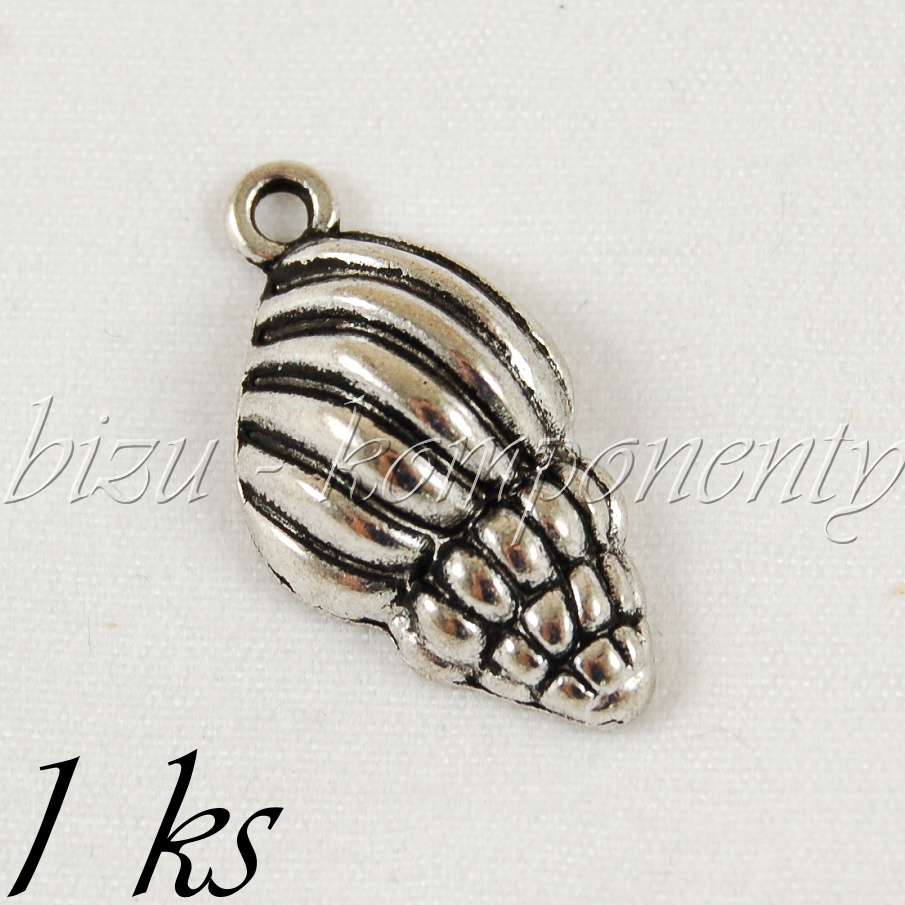 Zatočená mušle, stříbrná barva (02 0895)