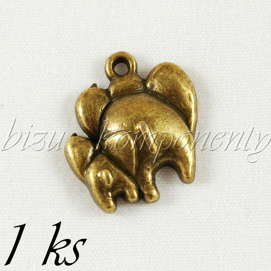 Sloní zadečky, bronzová barva (02 0896)