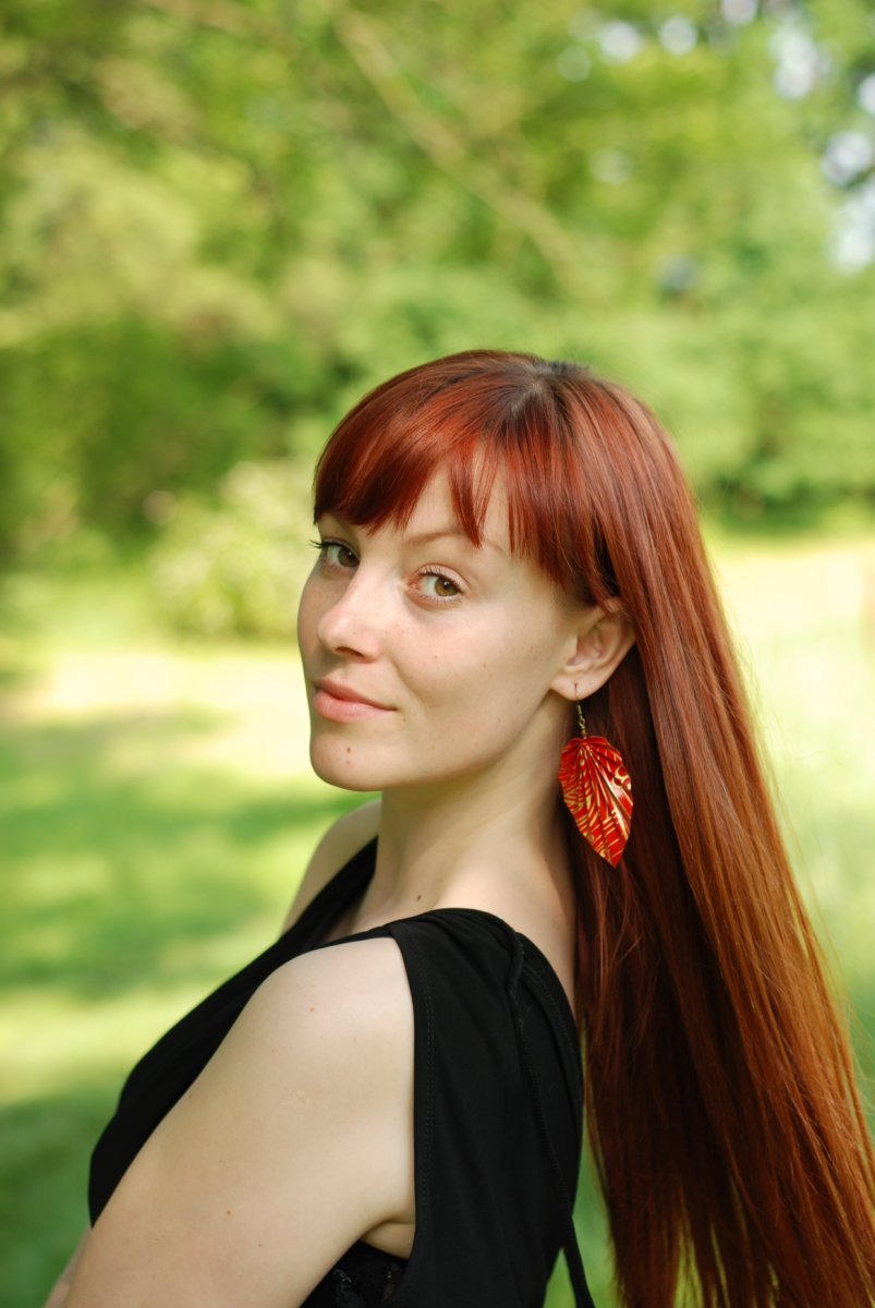 - podzimní listí - origami náušnice