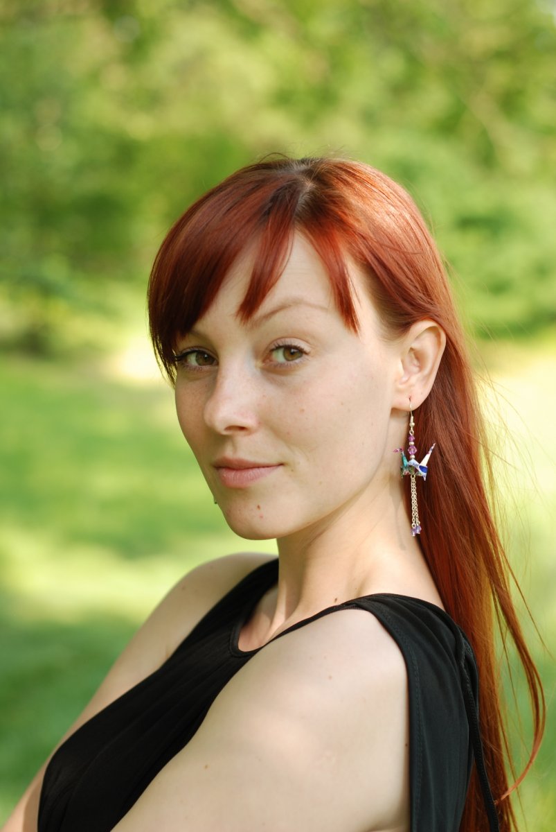  - origami crane -  jeřáb, náušnice