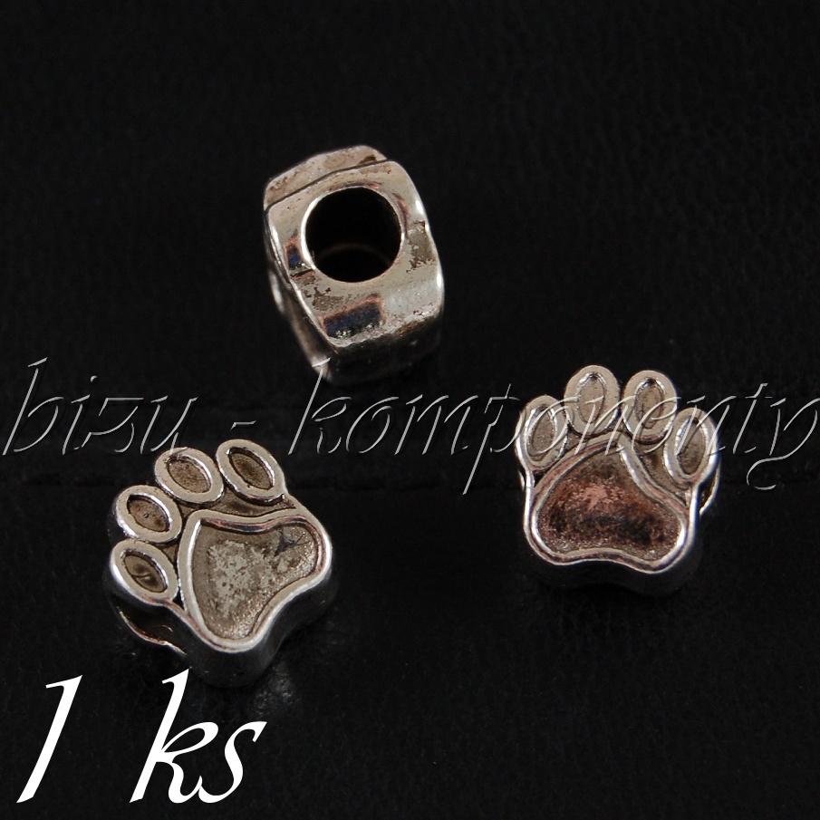 Kovový korálek tlapka (28 0159)