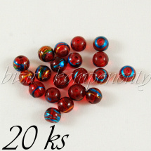 Červené skleněné korálky 8mm 20ks (01 0253)