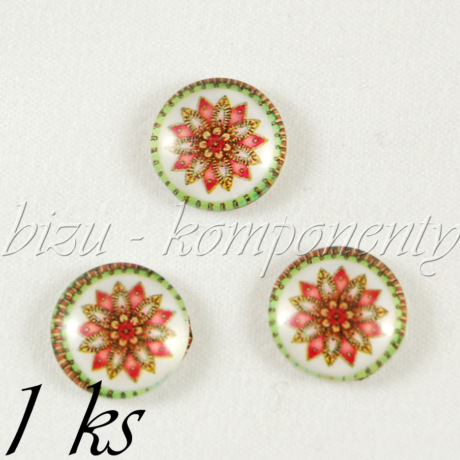 Skleněný kabošon vánoční hvězda (35 2315), 16 mm