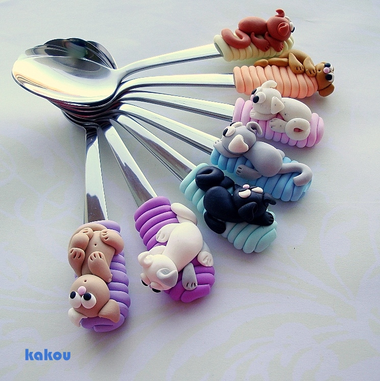 čajová fimo lžička 