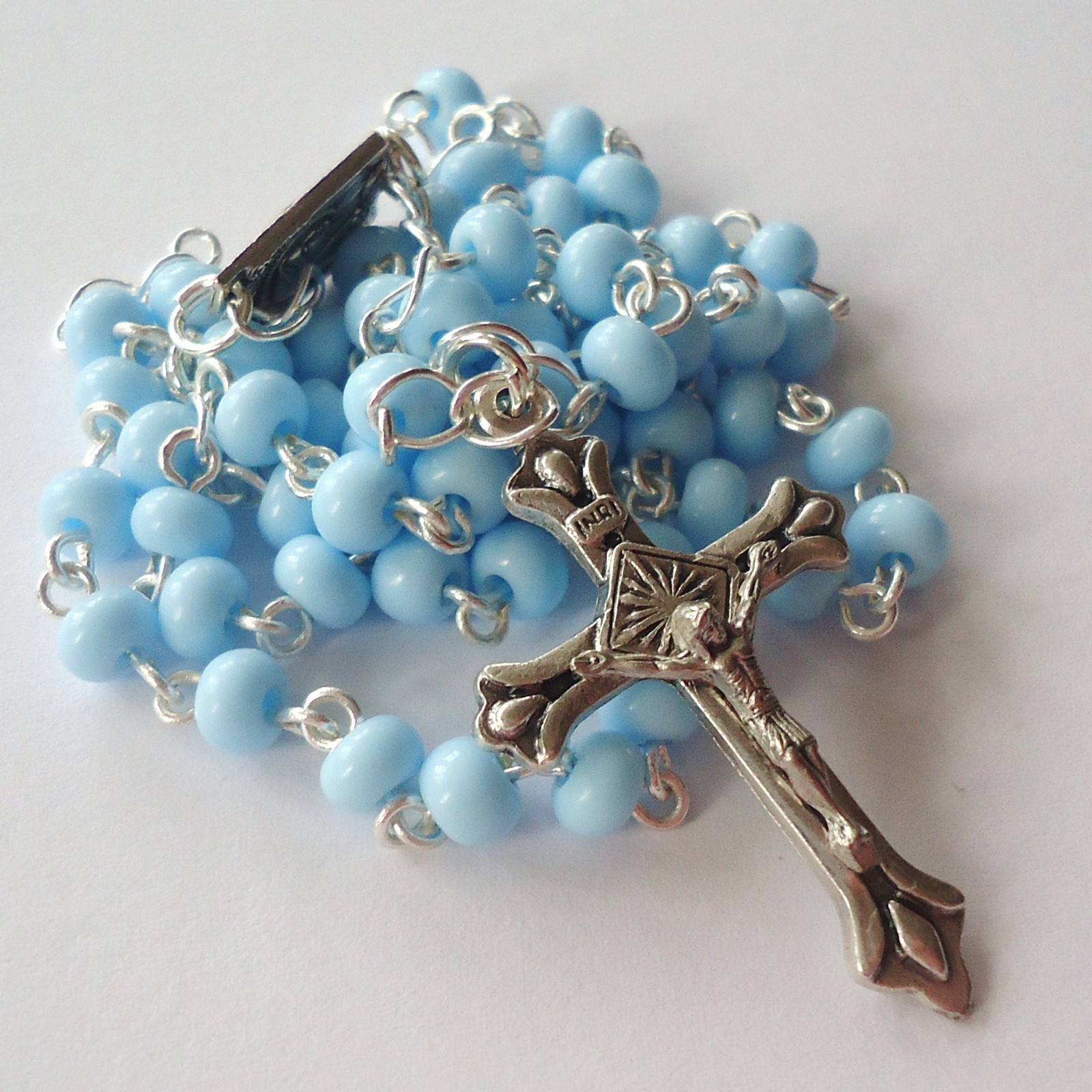 Růženec dětský světle modrý