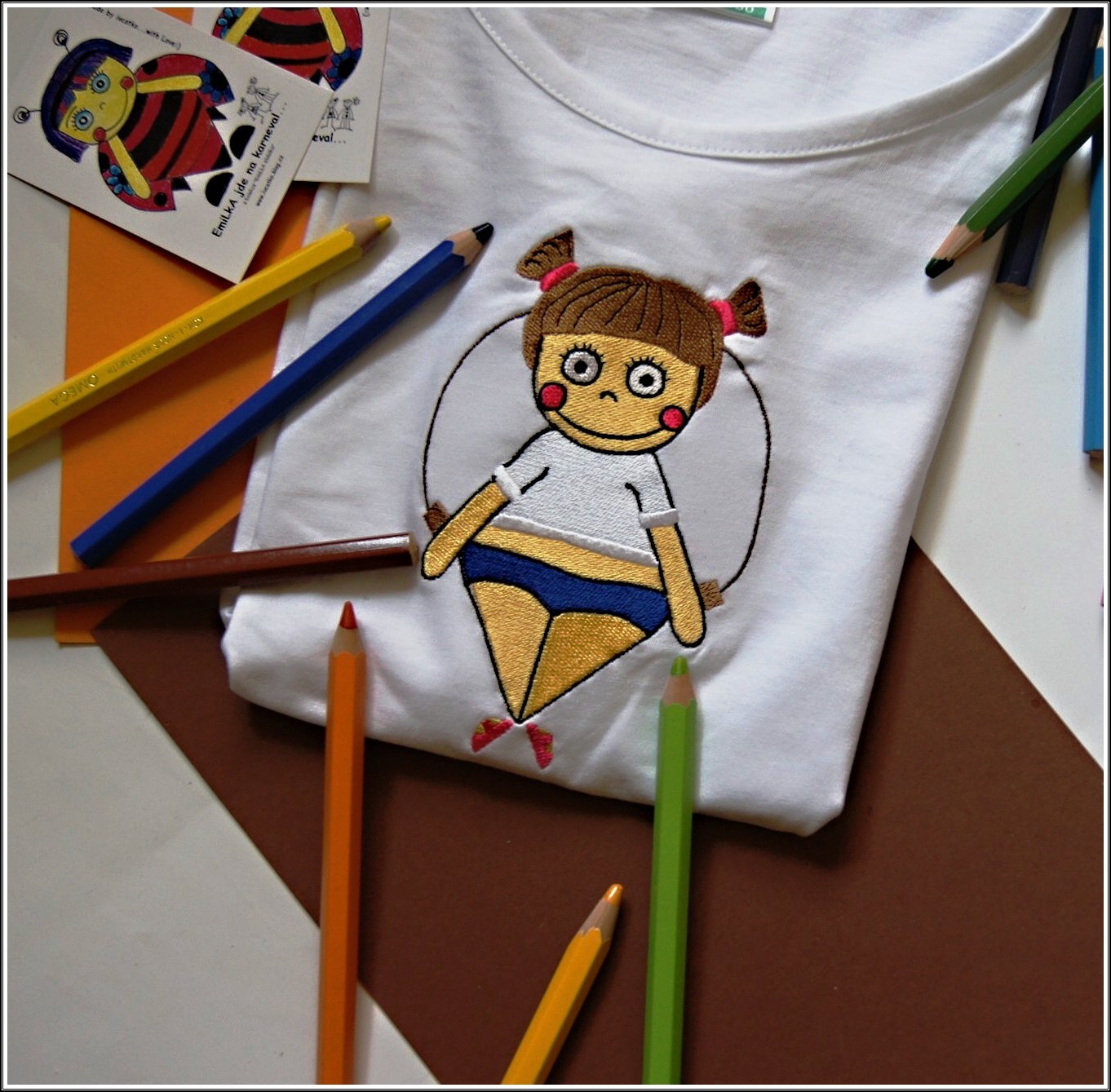 Emilka hopsá" triko bílé