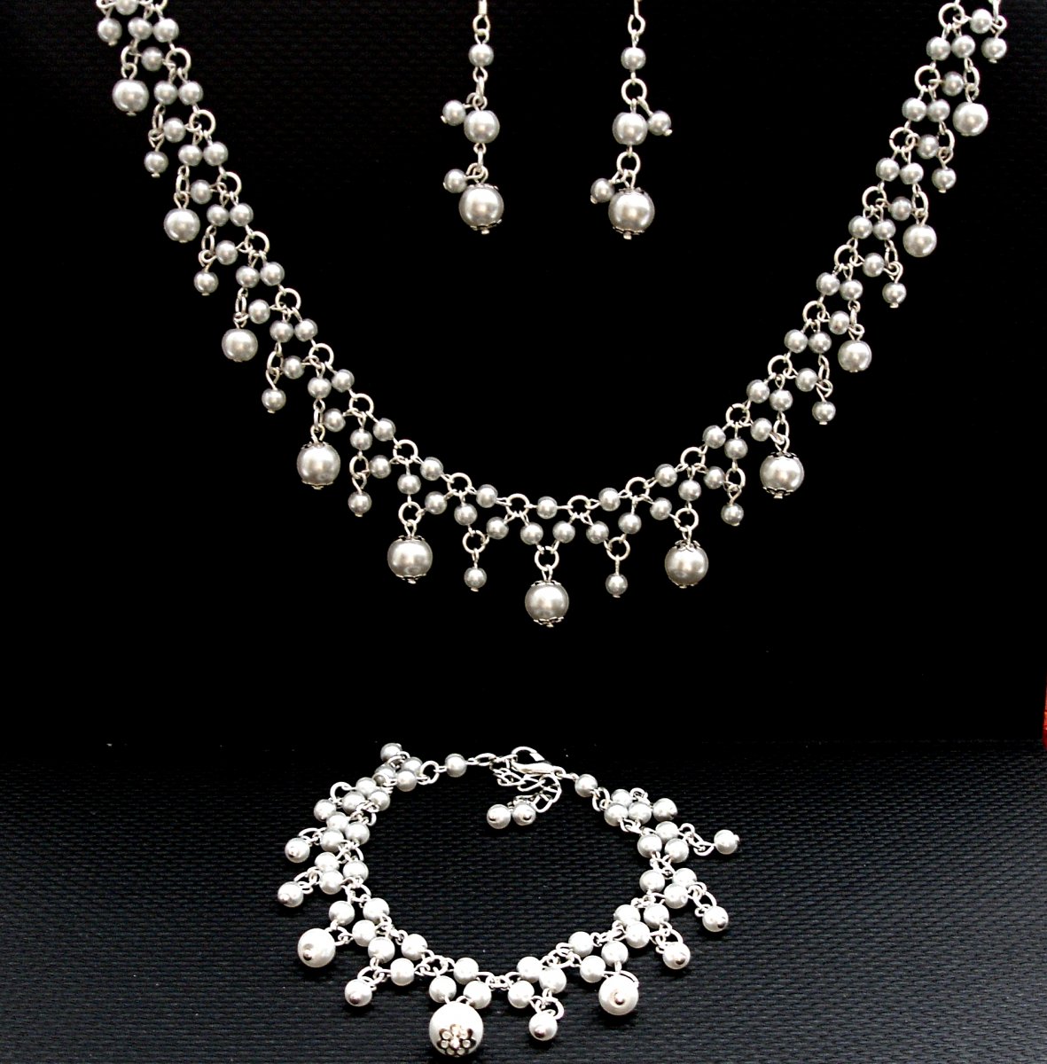 Perlová ketlovaná sada - bílá