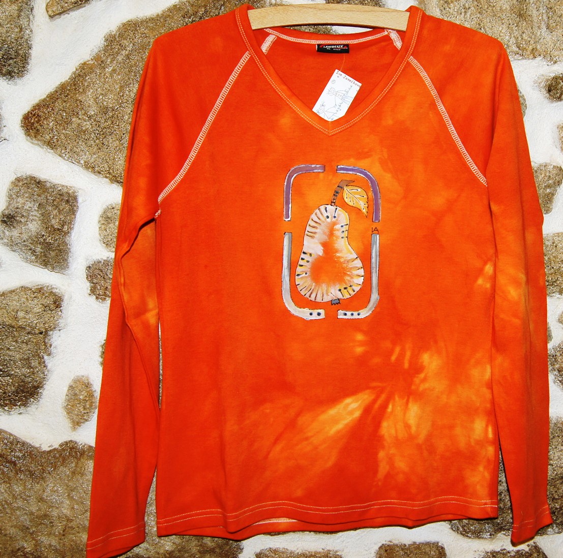 Batikované triko s hruškou