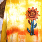 Malované triko s kytkou