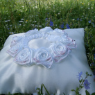 Svatební polštářek na snubní prstýnky-sněhobílý