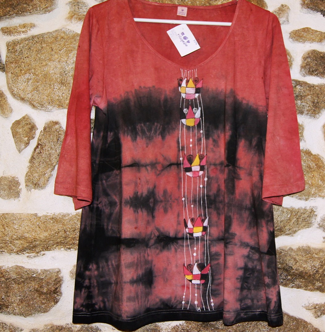 Batikovaná malovaná tunika vel.38