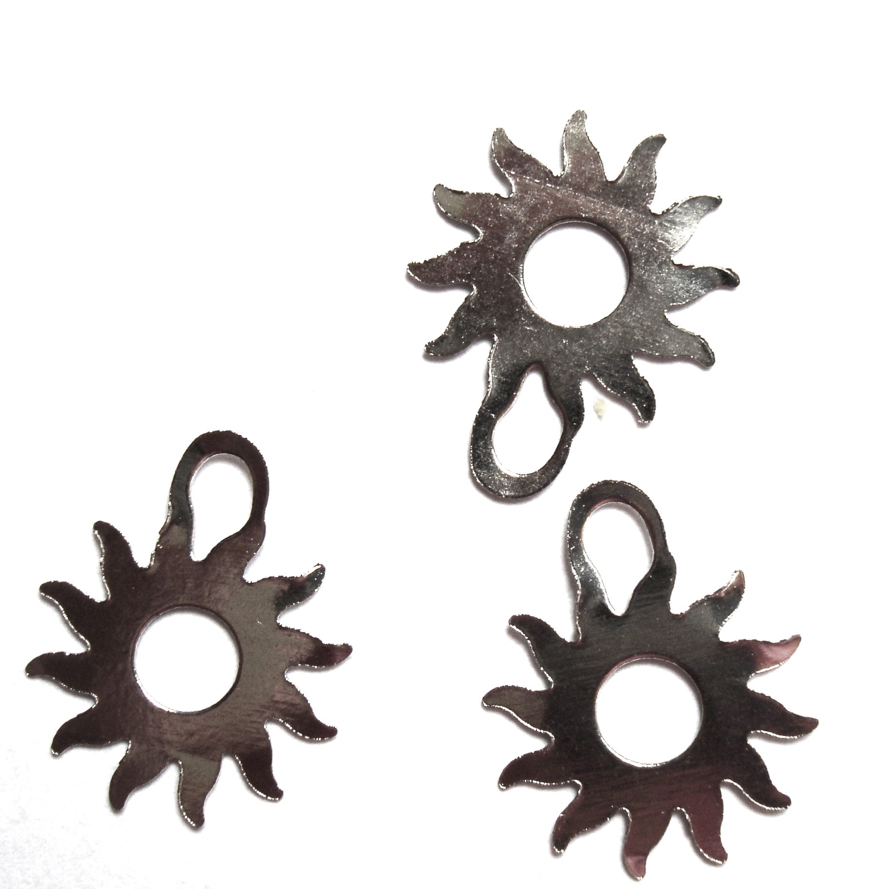 Přívěsek sluníčko 12mm - 20 ks - platinové