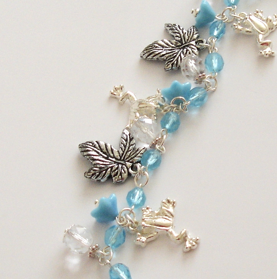 Náramek modrý - žabičky