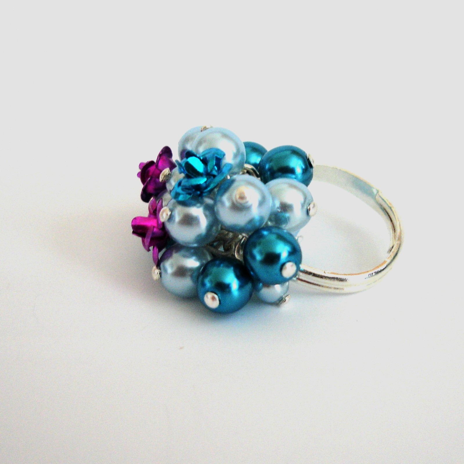 Prstýnek ketlovaný - modro-modro-růžový