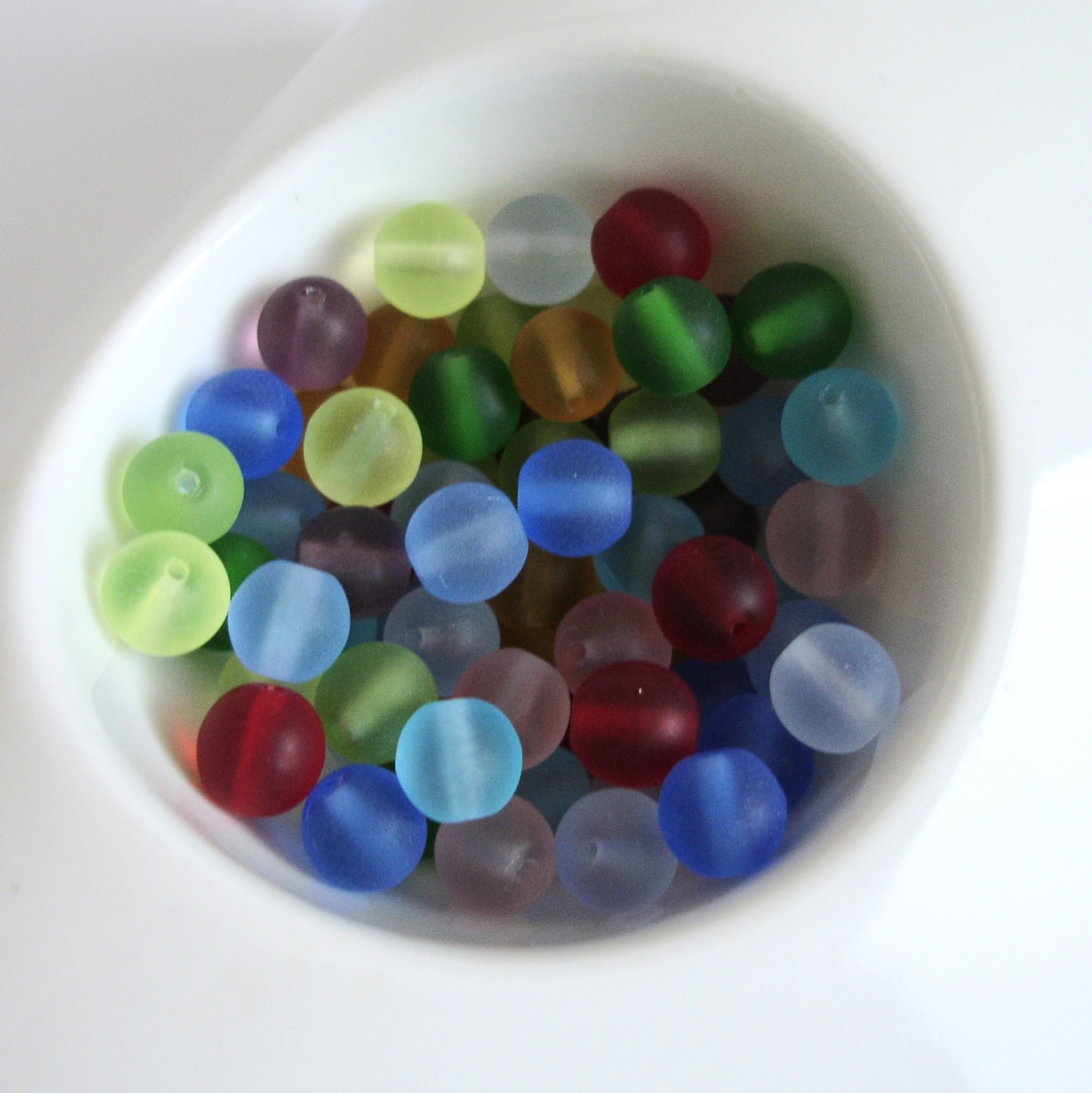 Skleněné korálky 6mm mix - 66 ks