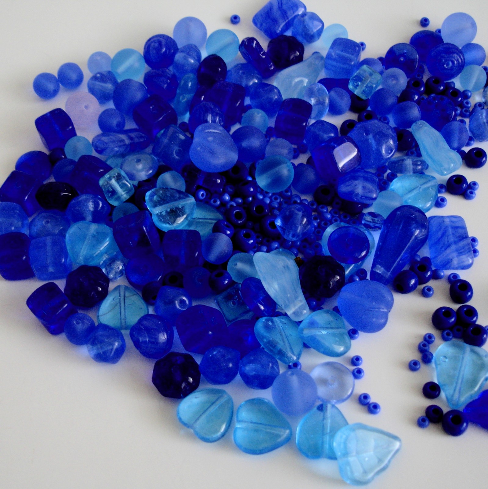 Směs korálků modrá - 50g