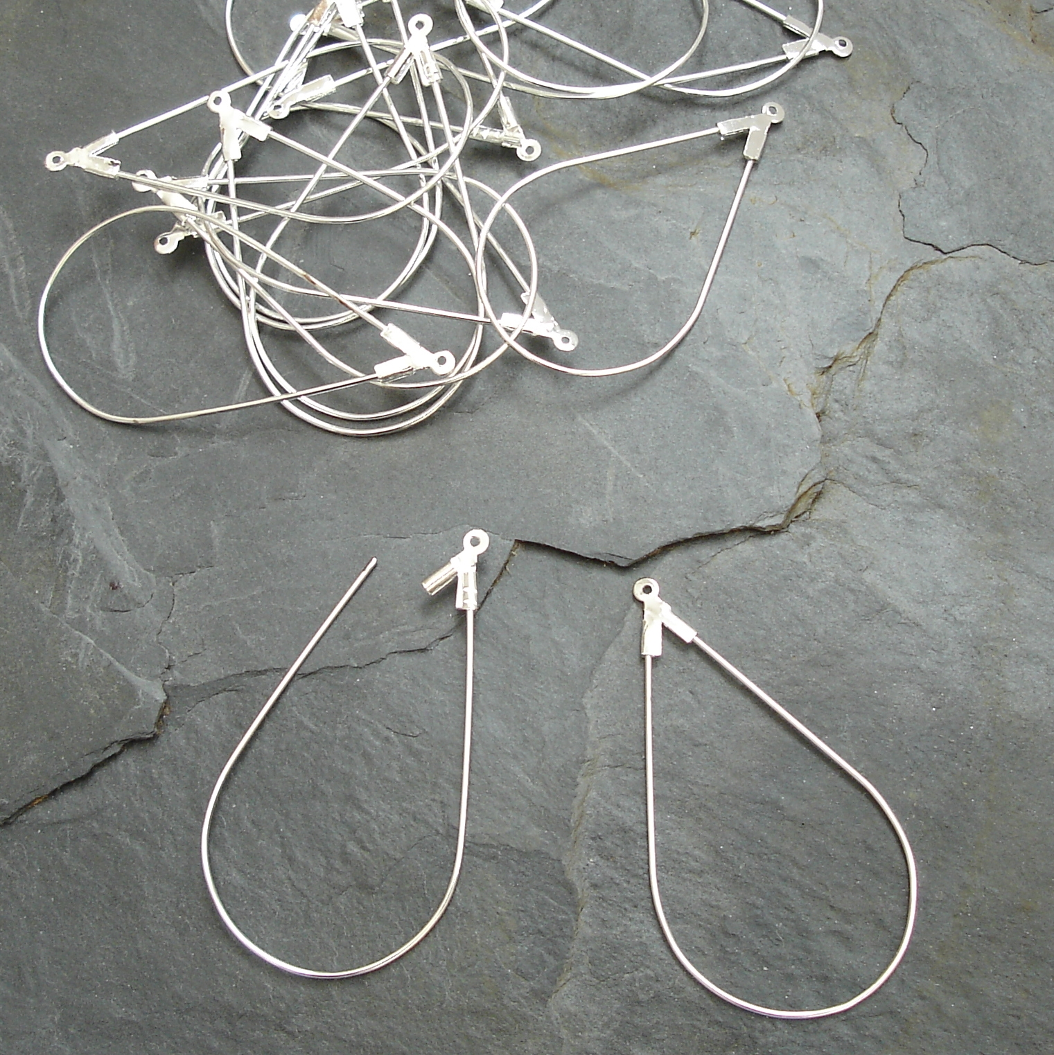 Kreole kapka - 2 ks - stříbrná