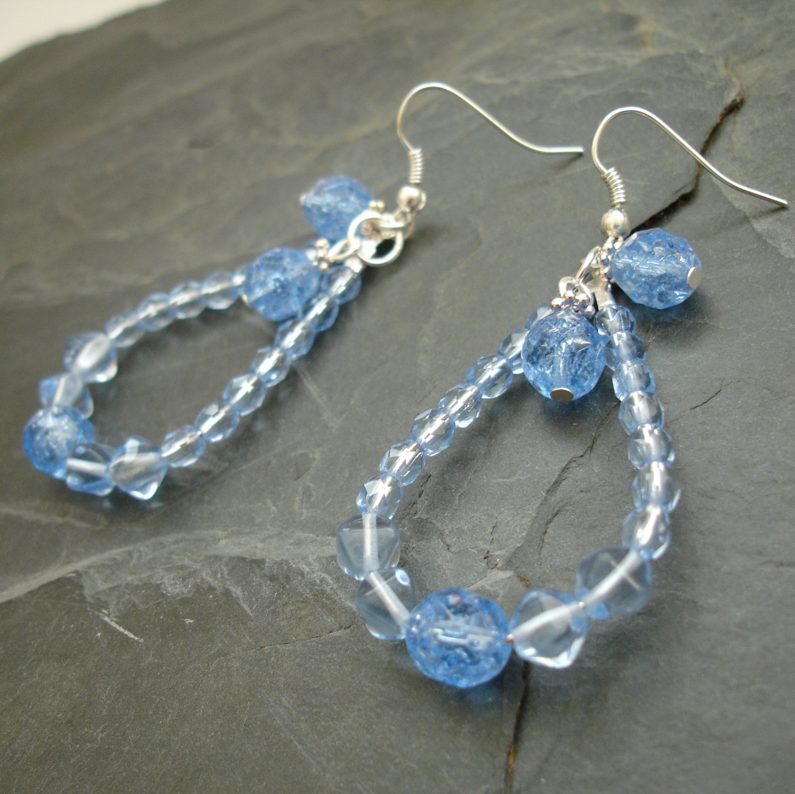 Náušnice kapka modrá