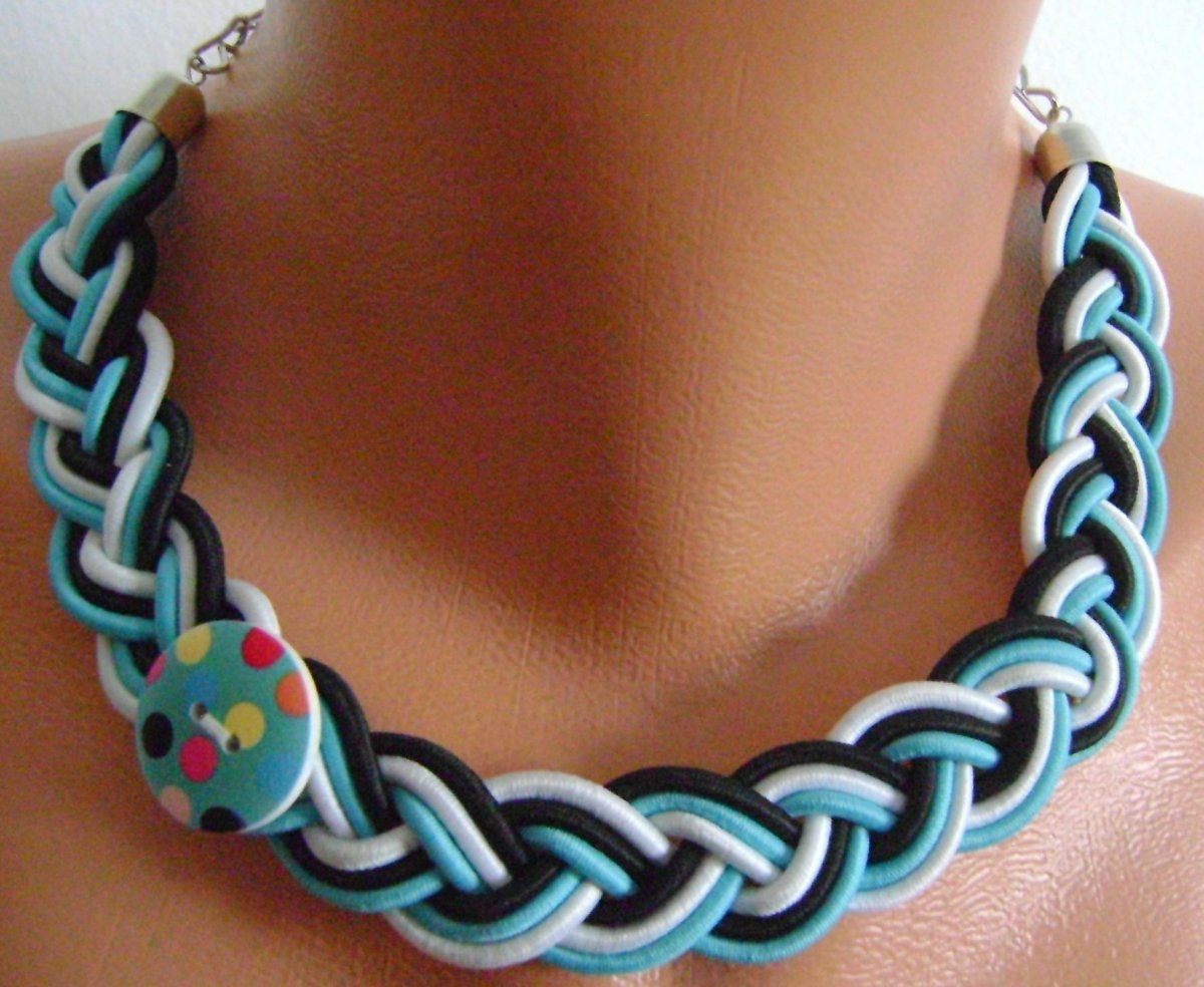 Copánkový náhrdelník s knoflíkem 9