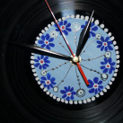 Originální vinylové hodiny modré