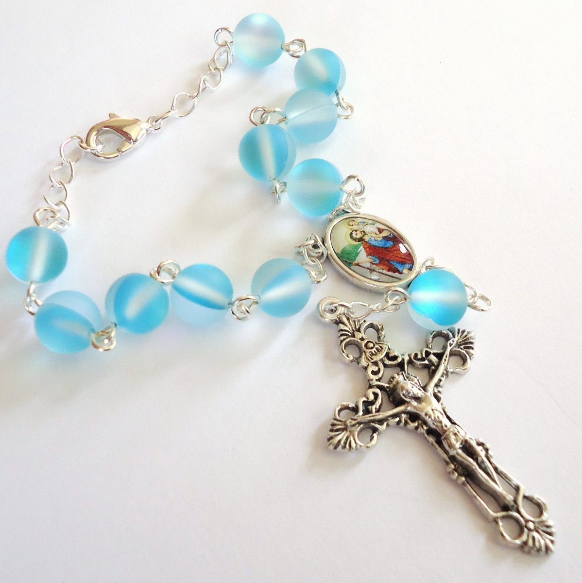 Růženec do auta se Svatým Kryštofem (MĚSÍČNÍ KÁMEN)