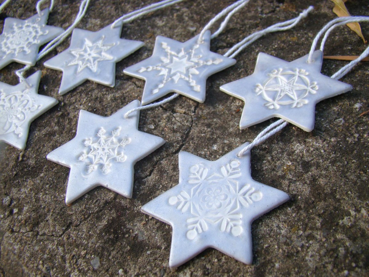 Sada vánočních ozdob - 12 ks  - hvězdy