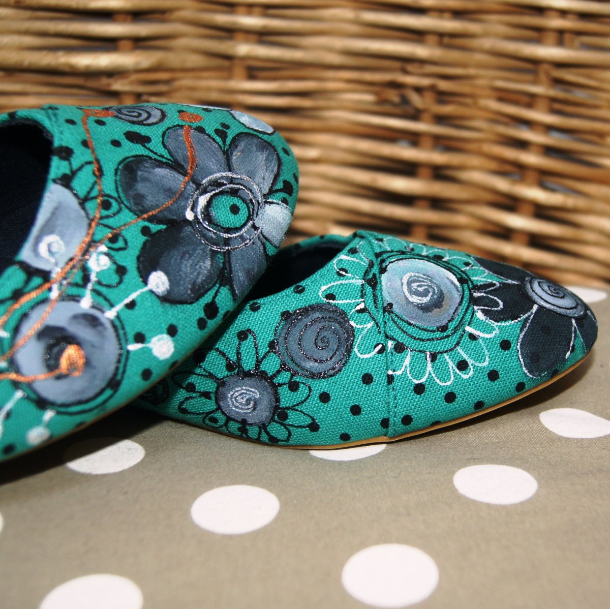 Malované balerínky květované vel. 41