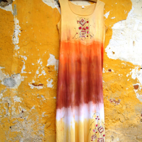 Duhové malované šaty 