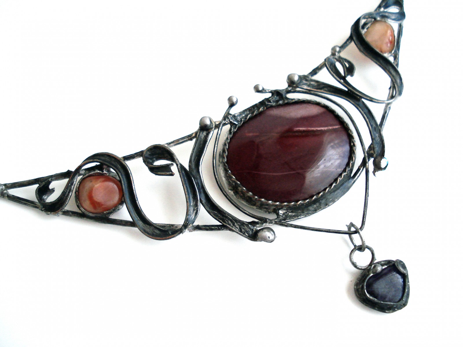 Náhrdelník nebo spona? (jaspis, karneol,ametyst)