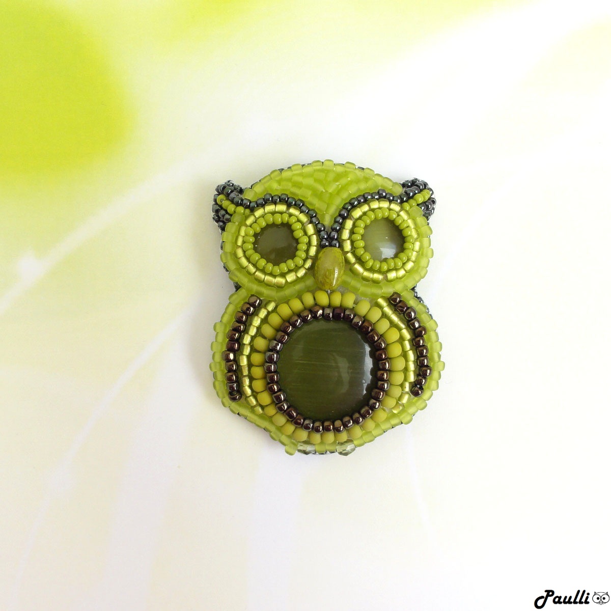Zelená sovička z korálků