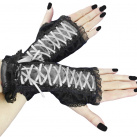 bezprsté rukavice s korzet. šněrováním gothic 006