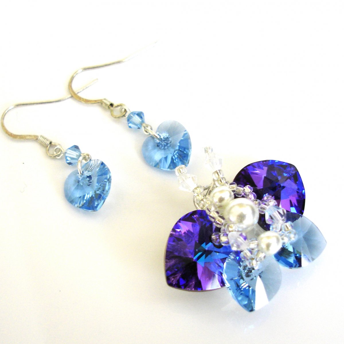 Šitý motýlek - Swarovski modrý