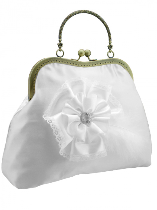 Bílá svatební kabelka , kabelka pro nevěstu 0055A