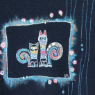 Malované triko - černé kočičí :)