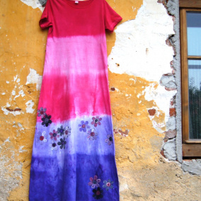 Malované šaty kytkaté