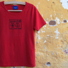 Malované triko červené