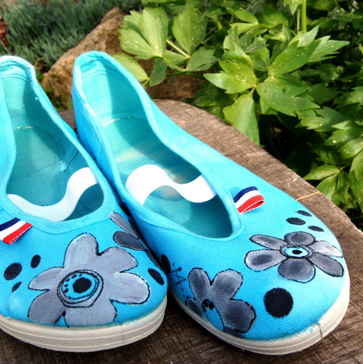 Malované cvičky tyrkysové - velká sleva!