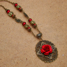 náhrdelník Červená růže