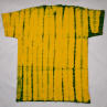 Žluto-zelené batikované triko s listy L