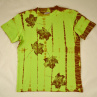 Zeleno-hnědé dětské tričko s listy (vel. 140)